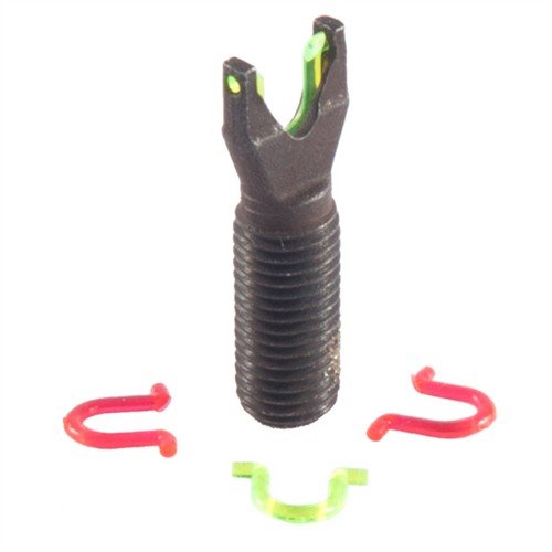HIVIZ AK-47 Fiber Optic Front Sight gir en lys og lett synlig prikk for presis sikting, med justerbar høyde og byttbare fiberoptiske stenger.