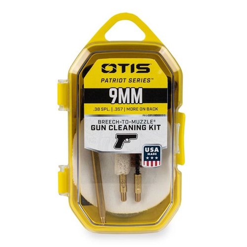 PATRIOT Series Pistol Kit fra Otis gir essensielle verktøy for korrekt rengjøring fra Breech-to-Muzzle®, inkludert børster, kabler og oppbevaringsboks.