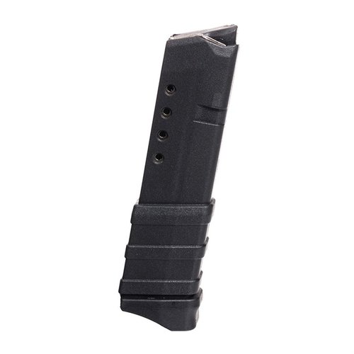 POLYMER MAGAZINES 9MM FOR GLOCK® 43 gir deg en slitesterk 10-runders trommelmagasin i polymer, perfekt for mer skyting og mindre omlasting.