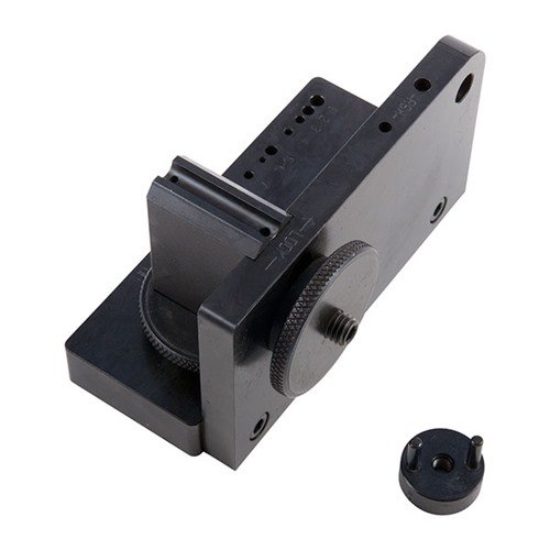 SERIES I STONING FIXTURE gir nøyaktig, gjentakbar oppsett for hammer og sear, med tilpassbare vinkler for ønsket avtrekksvekt og inkluderer adapter.