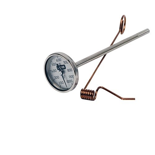 RCBS lead thermometer har et temperaturintervall på 1000°F og +/- 1% nøyaktighet, med store tall på en glassdekket skjerm for enkel avlesning.