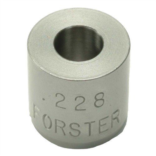 Forster bushing for neck sizing er laget for Precision Plus Bushing Bump Dies, med presise størrelser i .001 tommers intervaller og er cryogenisk behandlet for langvarig ytelse.