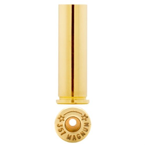 Starline 357 MAGNUM BRASS tilbyr førsteklasses straight wall brass, perfekt for topp pistolskyttere, pakket i 100 stk for kvalitet og presisjon.