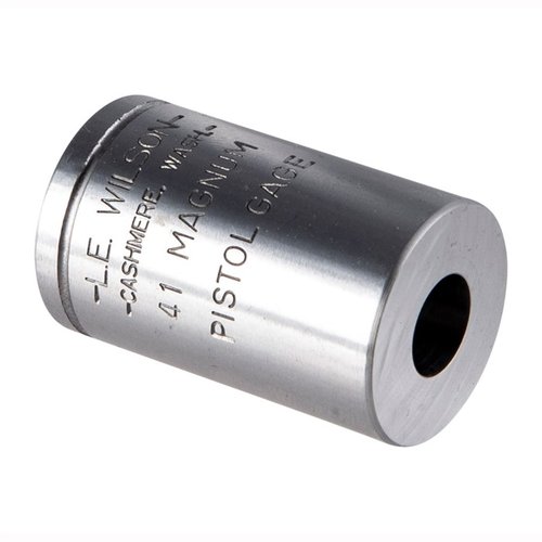 WILSON PISTOL MAX CASE GAGES gir nøyaktig måling av viktige dimensjoner som munndiameter og hylselengde, og forhindrer oversizing av hylser ved omforming.