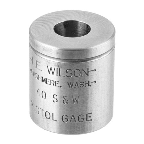 WILSON PISTOL MAX CASE GAGES gir presis måling av kritiske dimensjoner som munn- og basediameter, samt rimtykkelse for optimal omforming av patroner.