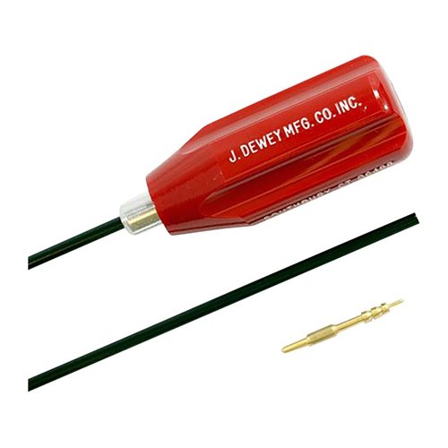 Dewey rengjøringsstenger i rustfritt stål er perfekte for konkurranseskyttere, med hardfør overflate og inkludert jag og børsteadapter for .17 kaliber.