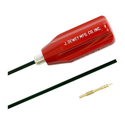 Dewey 20 cal 42" rengjøringsstang i rustfritt stål er perfekt for konkurranseskyttere, med hardfør coating og inkluderte jag- og børsteadaptere.