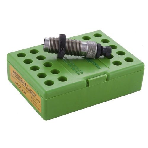 Redding CARBIDE SIZER HANDGUN DIES i titanium carbide gir høyest hardhet, glatt overflate og mulighet for lubeless resizing av 9mm Luger patroner.