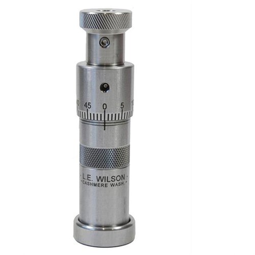 L.E. Wilson Micrometer Top Bullet Seater Die gir presise settedypper med rustfritt stål, 0.001" mikrometer og enkel justering, perfekt for presisjonsskyttere.