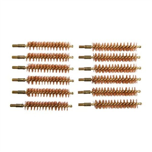 Denne pakken inneholder 12 bronse riflebørster i kaliber 45, designet for effektiv rengjøring av løpet ditt med 8-32M gjenger for enkel bruk.