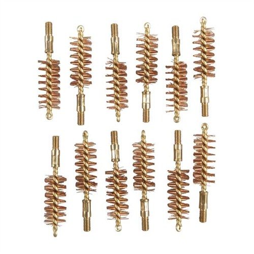 Dozen Pack Bronze Pistol Brushes fra Sinclair International er ideelle for rengjøring av 44/45 kaliber pistoler, med 8-32M gjenger og 12 børster i pakken.