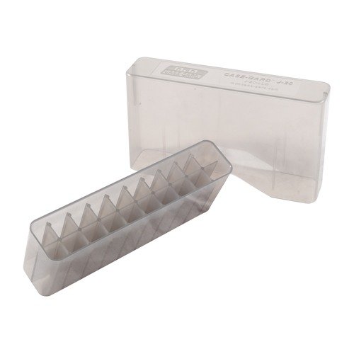 MTM CASE-GARD J-20 ammunisjonsbokser er laget av holdbar polypropylene, perfekt for jakt og oppbevaring av spesialladninger, uten å deformeres.