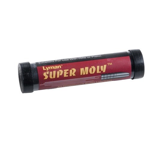 Super Moly Bullet Lube fra Lyman gir høyere hastigheter, reduserer leading og smører både kule og løp uten behov for varme. Beskytt deg mot blyeksponering.