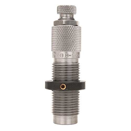 PISTOL 'M' DIES, .380-9MM NECK EXPANDING M DIE utvider og flarer hylsemunnen for jevnere setning av kuler, forlenge messingens levetid og forhindre 'shaving'.