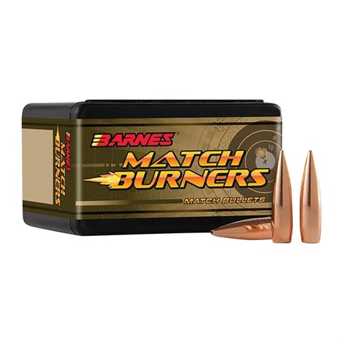 Barnes Match Burner 6mm (0.243") 105gr Hollow Point BT gir presisjon og overkommelighet, perfekt for konkurranseskyttere og daglig trening.