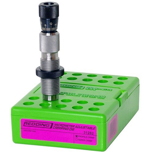 Redding Micrometer Adjustable Profile Crimp Dies gir enkel og presis justering med ± .100" justering i .001" intervaller, perfekt for progressive presses.