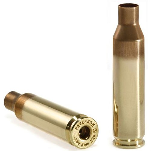 Oppdag .260 Remington brass fra Peterson Cartridge! 🔥 Høy presisjon og kvalitet i 50-pakning. Perfekt for din neste jakt eller skyteøkt.
