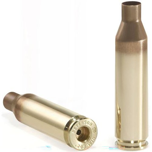 Oppdag .243 Winchester brass fra Peterson! 🎯 Perfekt for målskyting og langdistanseskyting. 50 runder av høy kvalitet.