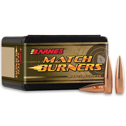 Barnes Match Burner 6.5mm (0.264") kuler tilbyr presisjon og overkommelighet, perfekt for konkurranseskyttere og plinking, med optimale kaliber/vekt-forhold.