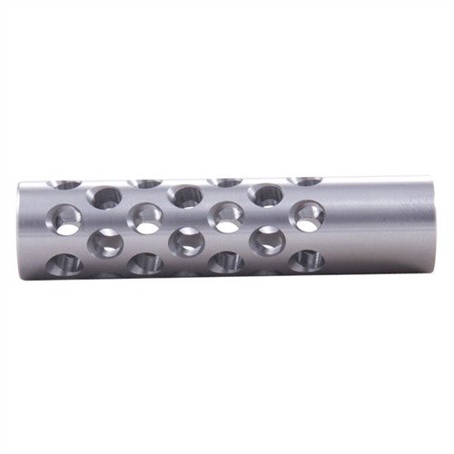 Denne multi-port muzzle brake reduserer følt rekyl og munnrise med 42 porter for maksimal kontroll. Krever gunsmithing for tilpasning.