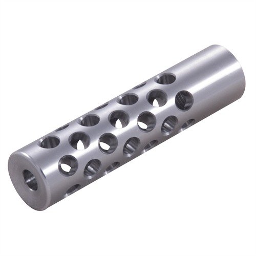 Denne #2 Muzzle Brake for 22 kaliber reduserer rekyl og munnheving med 42 porter for optimal kontroll, laget av 4140 stål eller 416 rustfritt stål.