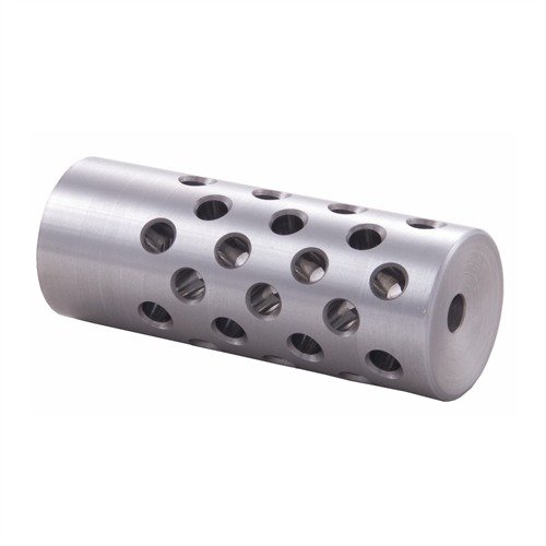 Dette #4 Muzzle Brake for 22 kaliber reduserer følt rekyl og munningsheving med 42 porter for maksimal kontroll, laget av 4140 stål eller 416 SS.