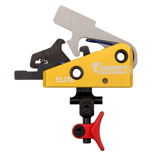 Timney Calvin Elite trigger til AR plattformen har justerbar 1.5lb avtrekker, rask reset, og inkluderer 4 forskjellige avtrekker sko for optimal tilpasning.