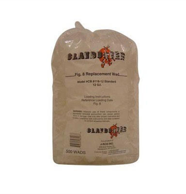 FIG 8 12 GAUGE SHOTSHELL WADS fra CLAYBUSTER er ideelle for 1-1/8 til 1-1/4 oz. last i jakt, skeet og sporting clay, optimalisert for Remington og Winchester.