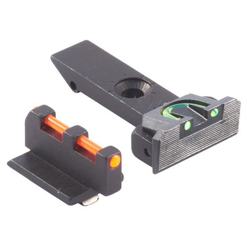 RUGER® REVOLVER FIRE SIGHT FIBER OPTIC SIGHT SETS gir overlegen synlighet med lysfølsomme fiberoptiske stenger og 3-prikk siktebilde, perfekt for presisjon.