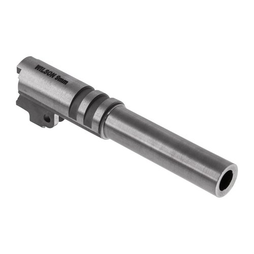 Wilson Combat Match Grade Barrel for Commander 9mm gir maksimal presisjon og holdbarhet, laget av luftfartsgrad rustfritt stål med strenge kvalitetskontroller.