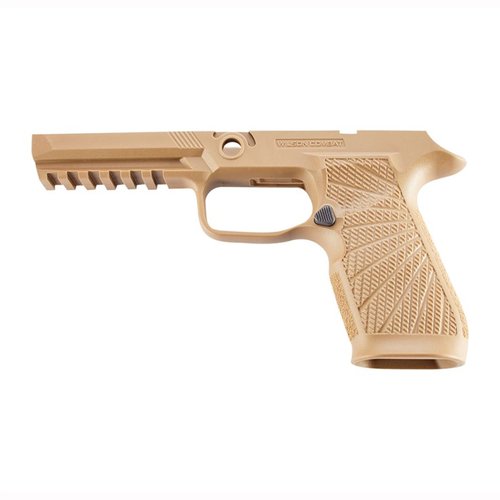 Oppgrader din Sig Sauer P320 med WCP320 Grip Module. 🤩 Laget av holdbar polymer i tan, perfekt for presisjon og komfort.
