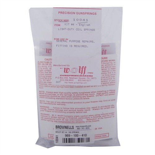 WOLFF LIGHT-DUTY COIL SPRINGS KIT #4 inneholder 100 fjærer med 10 design, O.D. fra .090