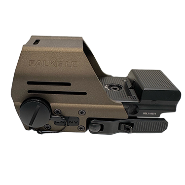 FALKE LE II er vanntett, ekstremtemperaturtestet, med 4000 timers batterilevetid, klar retikkel, og robust design for profesjonelle brukere.