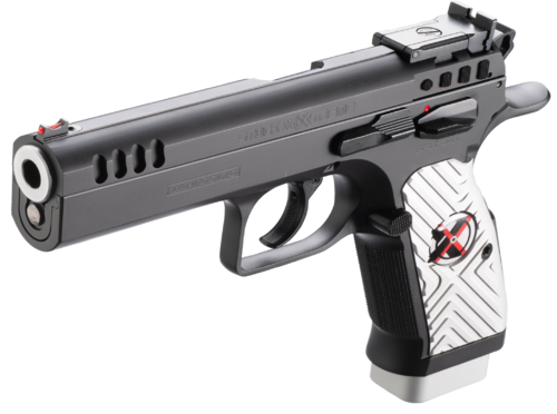 Tanfoglio Stock II Xtreme 9mm er perfekt for konkurranseskyttere, med ambidextrous sikring, bull-løp, jevn avtrekker og leveres med 4 magasiner og tilbehør.